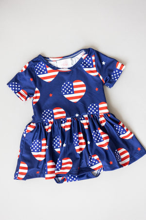 I Heart the USA S/S Twirl Bodysuit-Mila & Rose ®