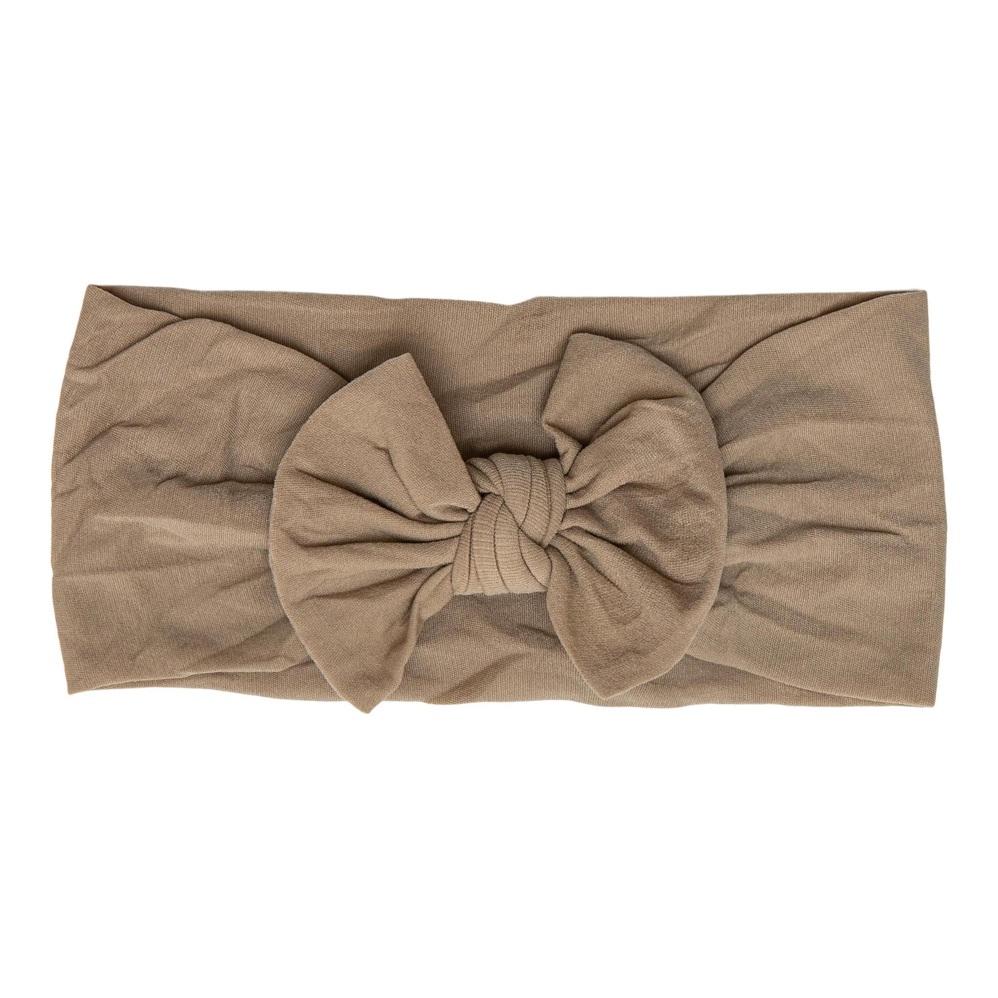 Latte Nylon Bow Headwrap-Mila & Rose ®