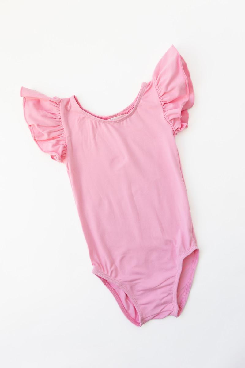Kids Girls Leotard Dress // Bubblegum Pink // Short sleeve Dance