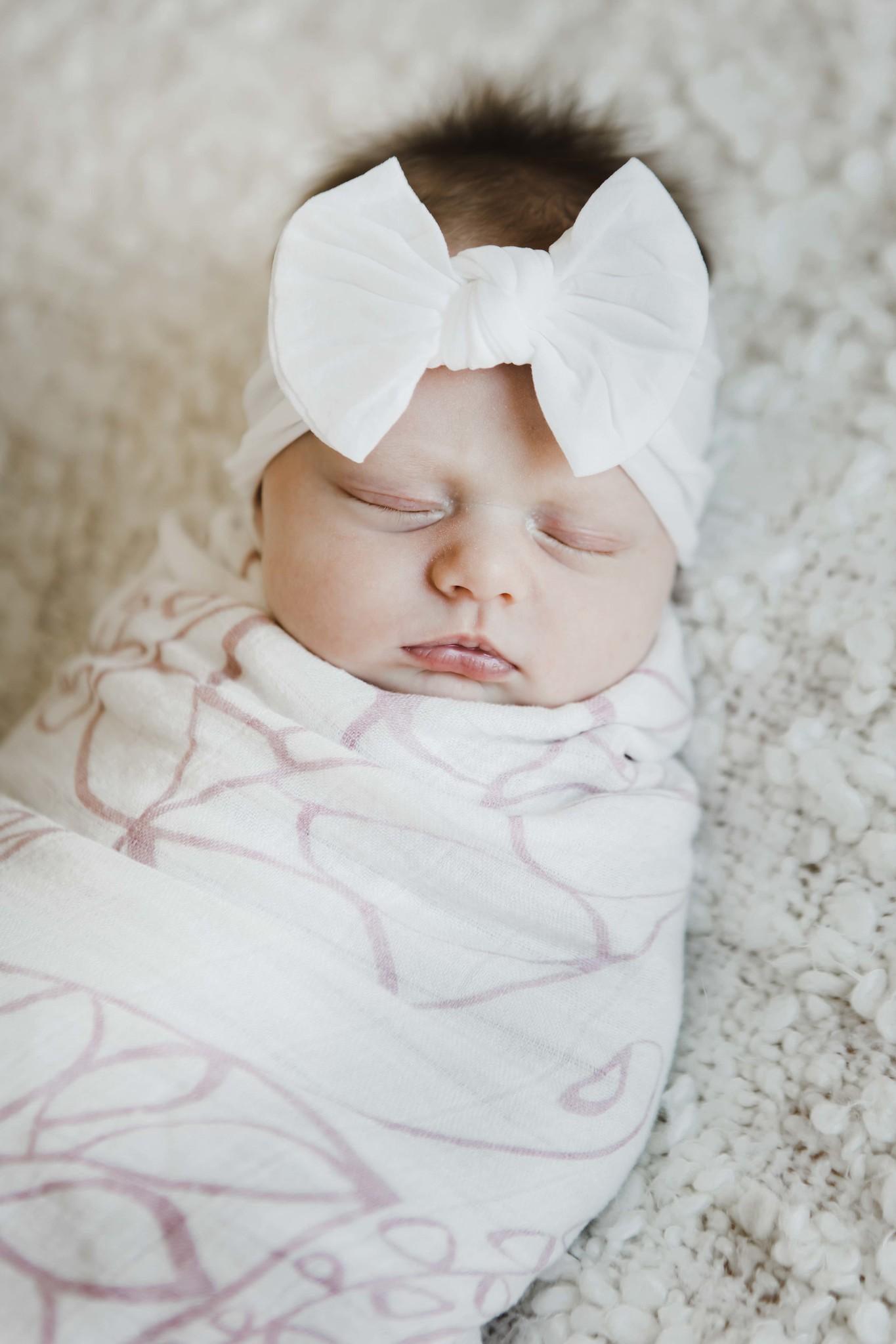 Beluga White Nylon Bow Headwrap-Mila & Rose ®