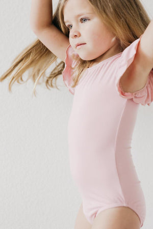Vintage Pink S/S Flutter Sleeve Leotard - NEW-Mila & Rose ®