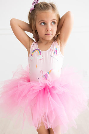 Kids Girls Leotard Dress // Bubblegum Pink // Short sleeve Dance