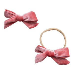 Coral Velvet Bow-Mila & Rose ®