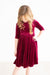 Cranberry Velvet Twirl Dress-Mila & Rose ®