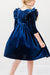 Navy Velvet Ruffle Twirl Dress-Mila & Rose ®