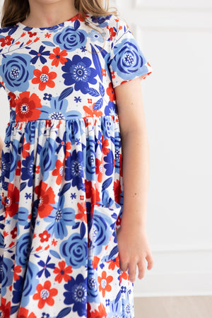 Happy 4th Floral Floral S/S Pocket Twirl Dress-Mila & Rose ®