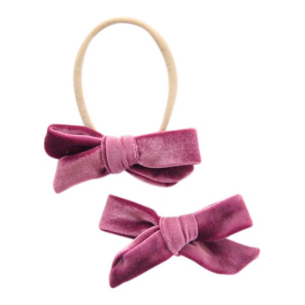 SALE Dark Pink Velvet Bow-Mila & Rose ®