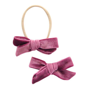 Dark Pink Velvet Bow-Mila & Rose ®