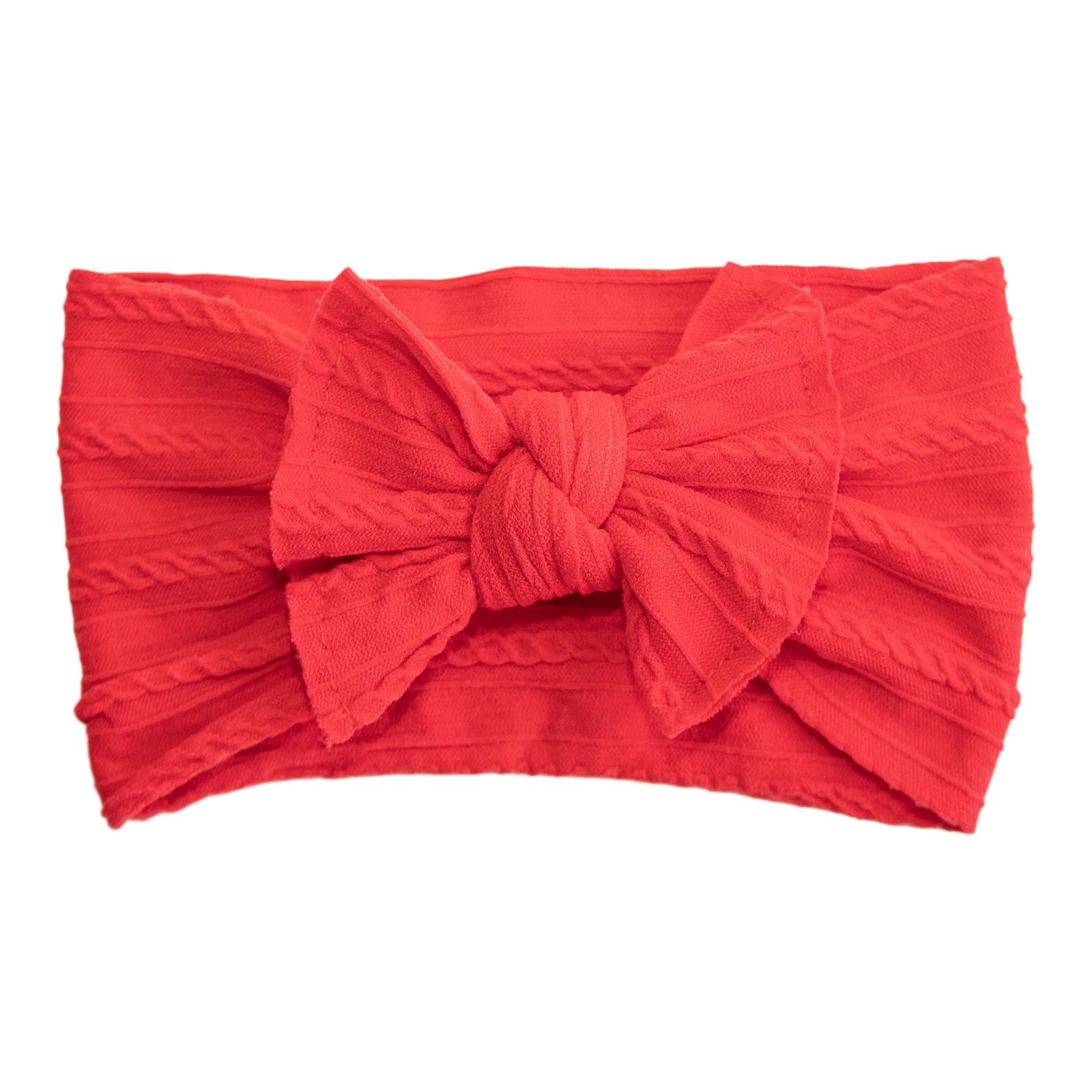 Red Cable Knit Nylon Headwrap-Mila & Rose ®