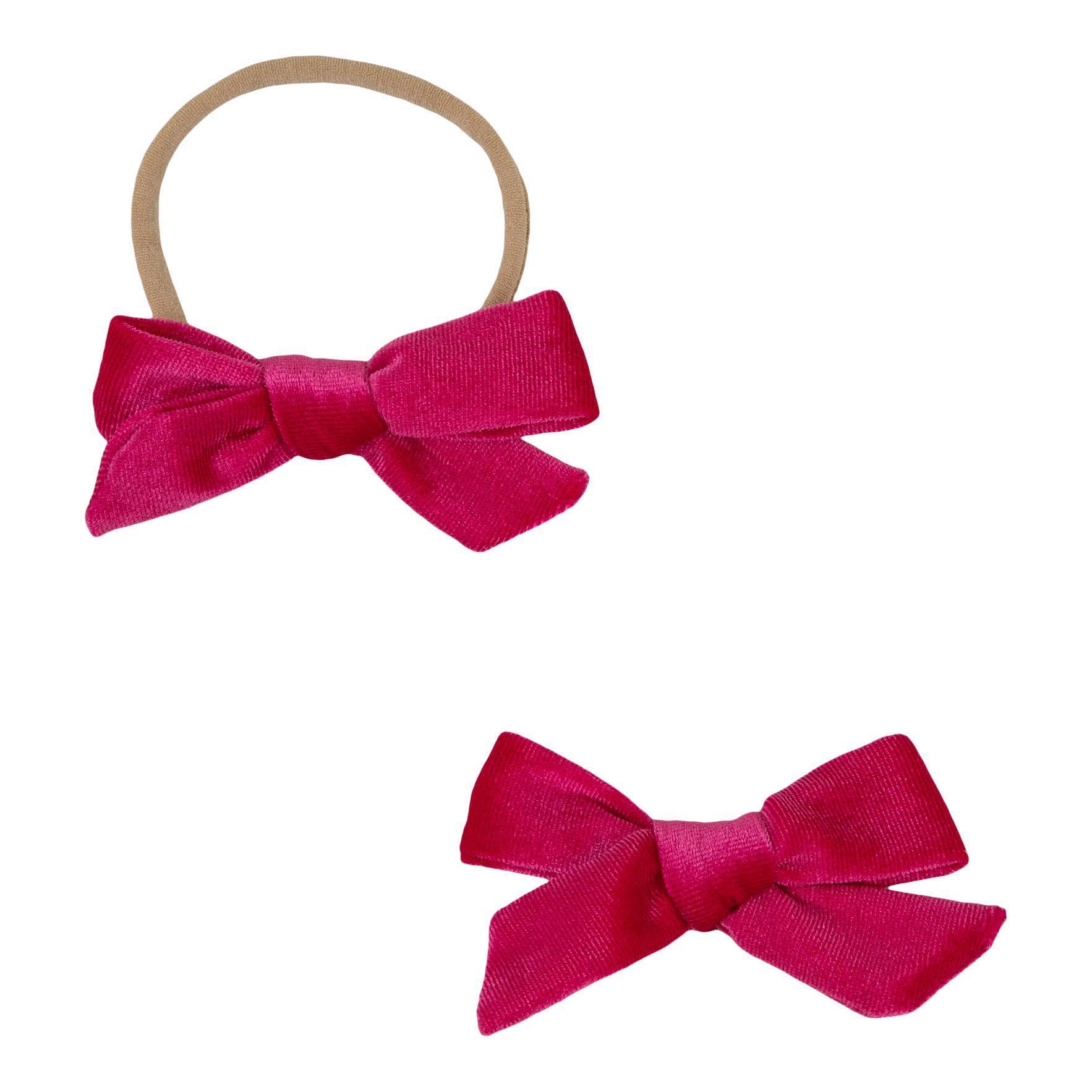 SALE Hot Pink Velvet Bow-Mila & Rose ®